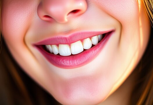Realism and Chromatic Aberration A realistic close up of a smili
