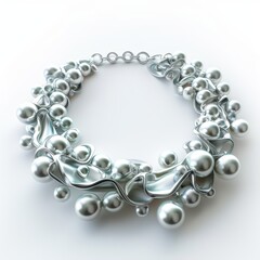 Fototapeta premium Silver Pearl Necklace.