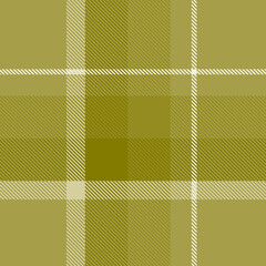 Green tartan plaid fabric seamless pattern of check background tartan with a textile fabric plaid texture. Tartan Scotland seamless plaid pattern vector. Retro background fabric.