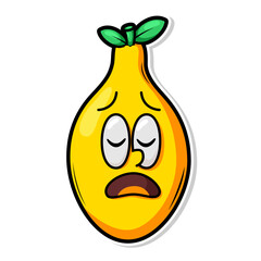 Funny doodle fruit cartoon with cute expression