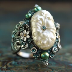 Fototapeta premium Pearl Ring Detail.