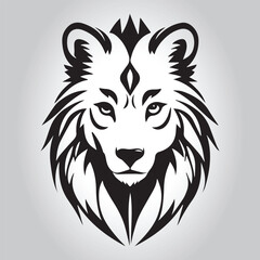 Lion  Animal logo Isolated Black on White background