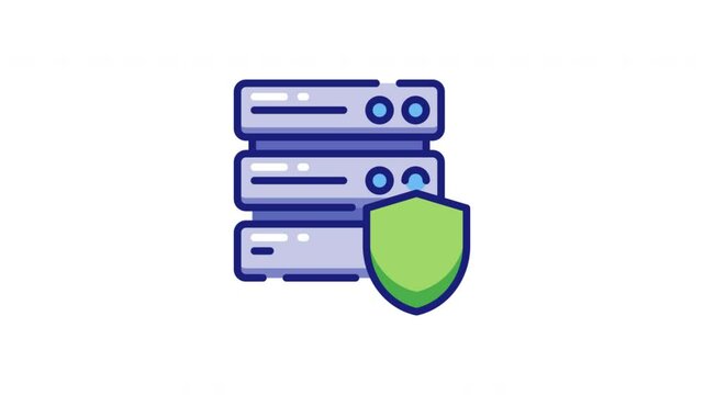 Server Rack with Shielded Checkmark Badge