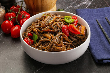 Buckwheat Soba with eel and vegetavles