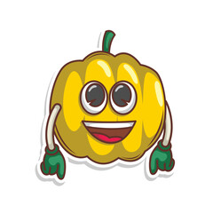 Funny doodle fruit cartoon with cute expression
