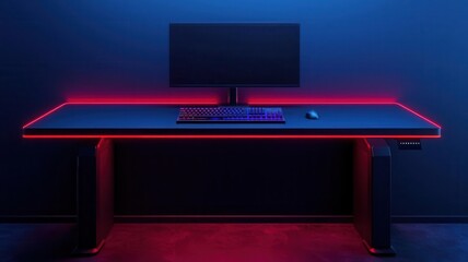 A futuristic gaming desk with modular components that can be reconfigured to fit any gaming setup, modular gamer desk, customizable gaming station