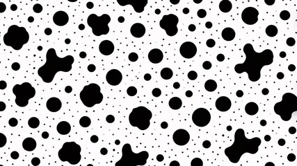 Abstract black and white polka dot pattern.