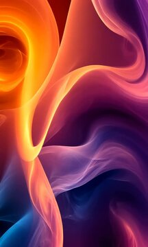 Abstract animation color moke waves background