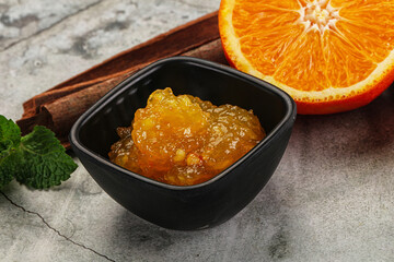 Tasty homemade Orange jam in the bowl