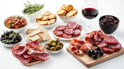 salami and wine
