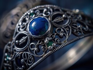 Silver Ring with Gemstone.