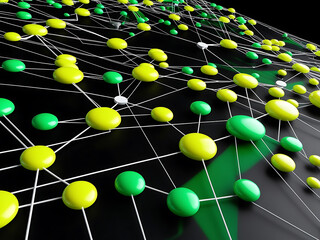 Abstract Technology Network with Glowing Nodes and Lines