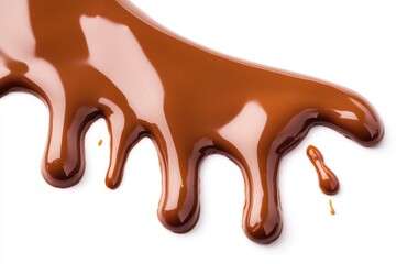 Smooth, flowing chocolate syrup creates a rich, indulgent visual on a white background.