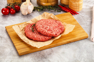 Raw beef minced meat cutlet