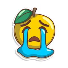 Funny doodle fruit cartoon with cute expression