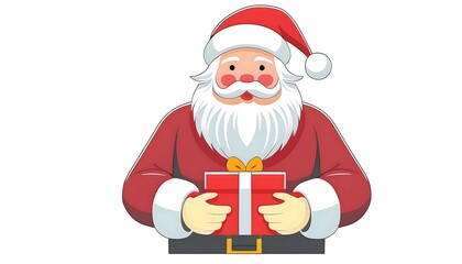 Santa Claus Holding a Gift