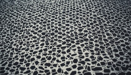 Obraz premium Abstract black and white pattern with irregular shapes and textures creating a striking visual effect