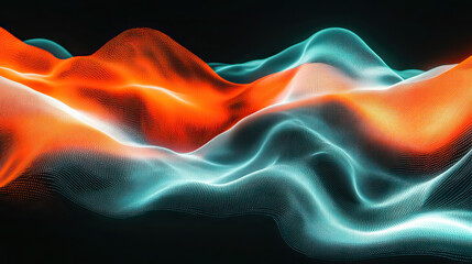 Fototapeta premium Vibrant Orange, Teal, and White Grainy Gradient Background with Artistic Texture