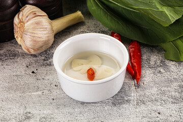 Vietnamese spicy vinegar with garlic