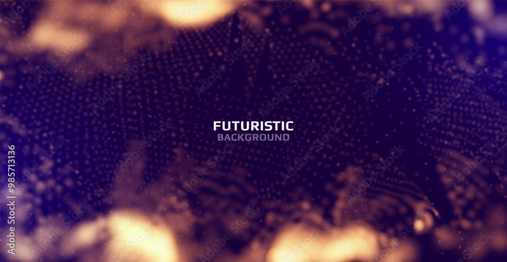 Poster futuristic digital background with led particles. technology backdrop. vector illustration.