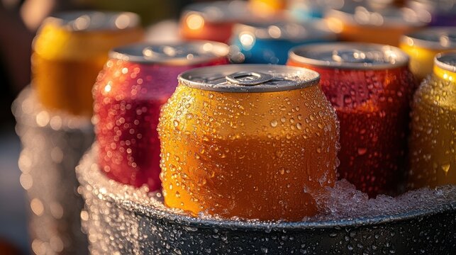 Cold Cans of Refreshment in Ice