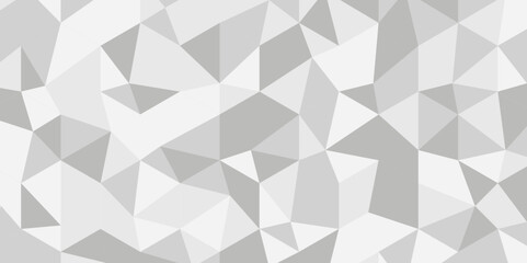 Fototapeta premium Abstract triangle polygonal white background. Modern abstract geometric polygon background. seamless polygon background vector illustration. White and gray Polygon Mosaic Background.