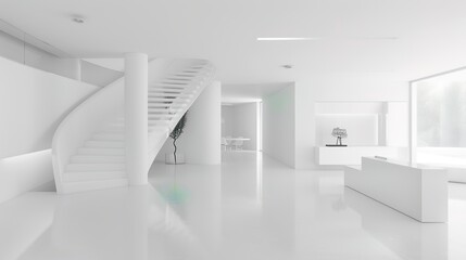 Fototapeta premium modern home, clean minimalist interior with empty frames on the wall, mockup 