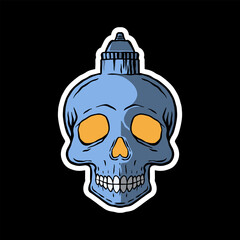 skull art illustration hand drawn for stickers logo poster etc
