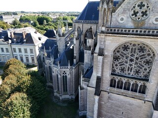 Exterior detail of Sées Cathedral in Normandy, France