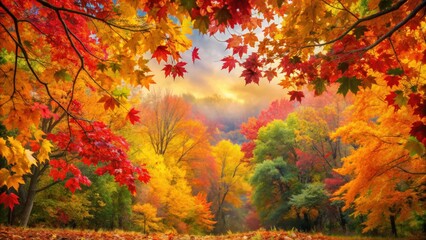 Vibrant fall foliage in the background of a colorimetry study