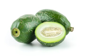 A fresh feijoa isolated on white