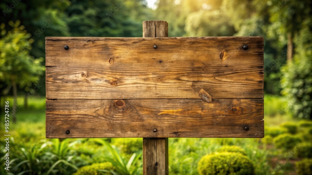 Poster rustic wooden sign with blank space for text