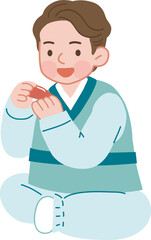 송편만드는모습,가족,일러스트
