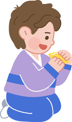 송편만드는모습,가족,일러스트
