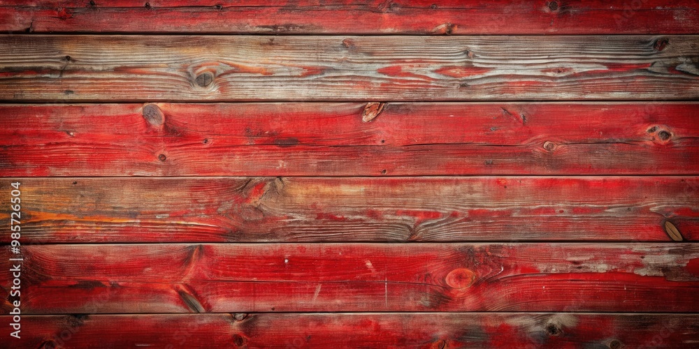 Aufkleber Old and weathered red wood background with rustic charm