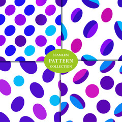 Abstract purple blue ovals Seamless Pattern Background