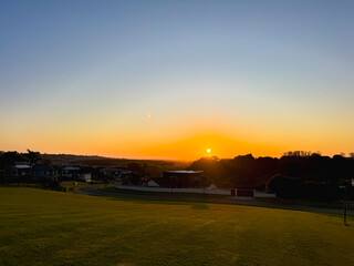 View of a botanic garden before sunset in Auckland, New Zealand.