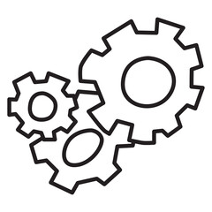 gears doodle icon transparent background