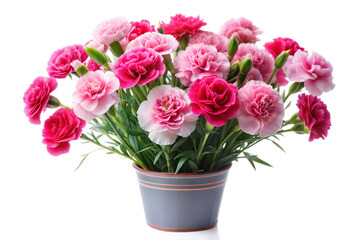 Fototapeta premium Carnation Bouquet in Pot - Isolated