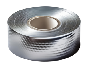 Roll of silver tape Isolated on Transparent Background.