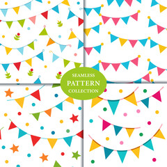 Birthday Decorations Bunting Seamless Pattern Background