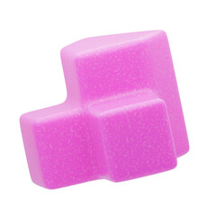 3D Plastic Resin Pink Geometric Block. 3D Icon