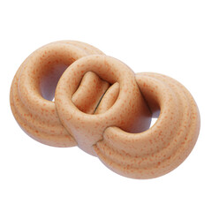 3D Plastic Resin Interlocked Organic Rings. 3D Icon