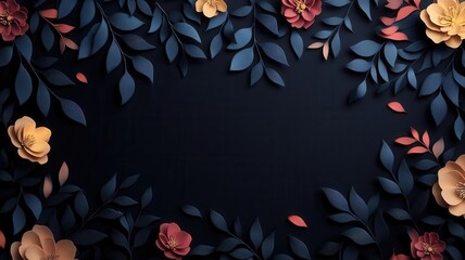 Glowing floral patterns on a black background, artistic glowtime, modern and elegant design