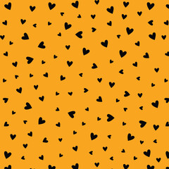 Minimalistic seamless pattern with small hearts on a plain background. Vector print for wallpaper, fabric, textile design, wrapping paper.