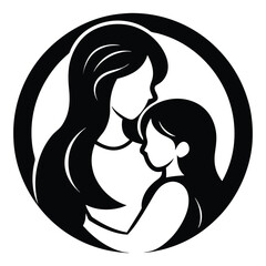 Mother and Daughter Silhouette Logo