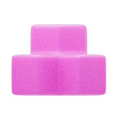 3D Plastic Resin Pink Geometric Block. 3D Icon