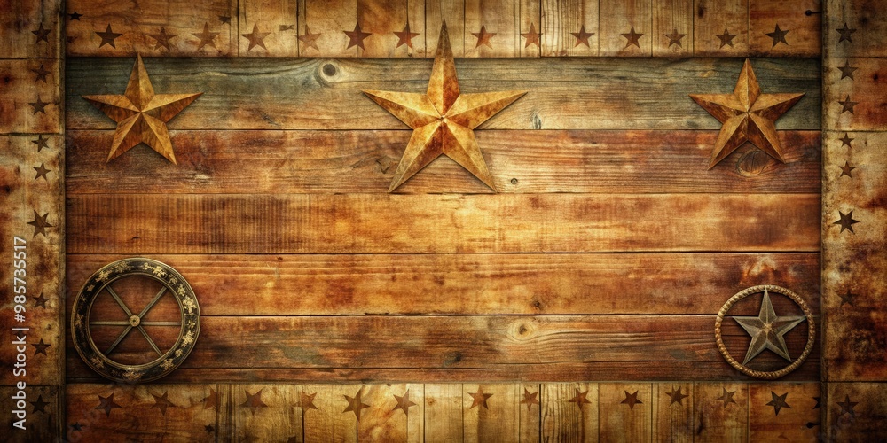 Aufkleber grunge western style poster background featuring weathered textures and rustic elements