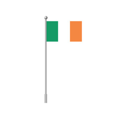 Clip art flag of Ireland isolated on white background. Vector illustration
