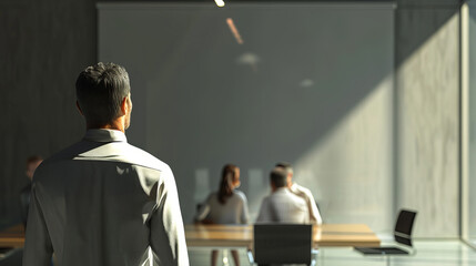 Fototapeta premium Team Manager Discussing Project in Modern Office